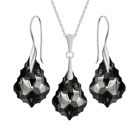 Sudraba komplekts "Baroka IV (Silver Night)" ar Swarovski™ kristāliem